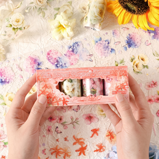 Flower Print Washi Tape Set for Journaling