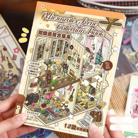 Miniature Scene Sticker Book – 12 Scene Cards