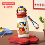 450ml 3D Dog Insulated Water Bottle – Red