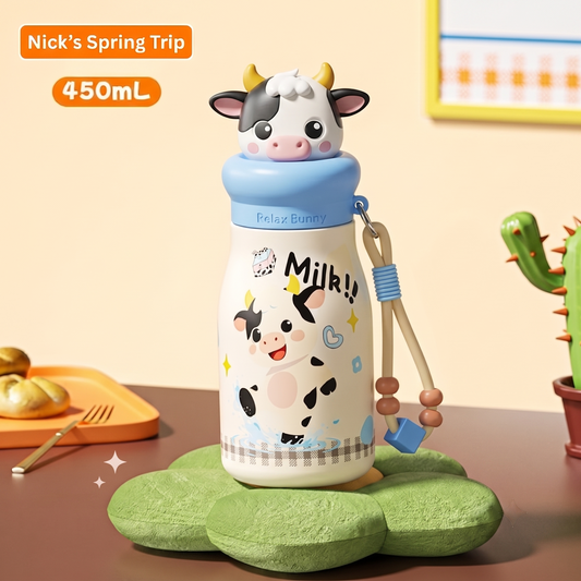 450ml 3D Relax Bunny Insulated Water Bottle – Blue