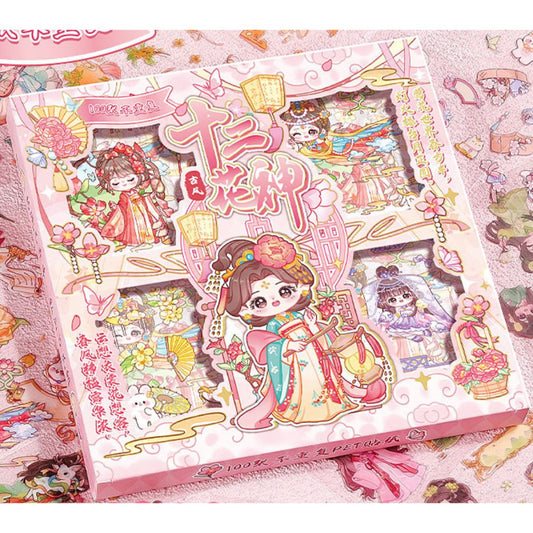 Kawaii Girl Washi Stickers – 100 Sheets