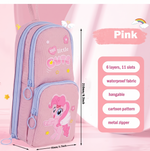 Cute Pink 3-Layer Pencil Case for Kids