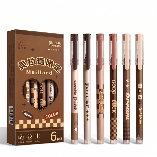 Korean Gel Pen Set of 6 – 0.5mm Black Ink